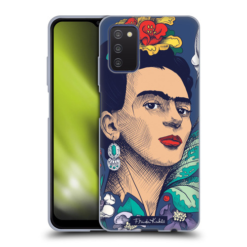 Frida Kahlo Sketch Flowers Soft Gel Case for Samsung Galaxy A03s (2021)