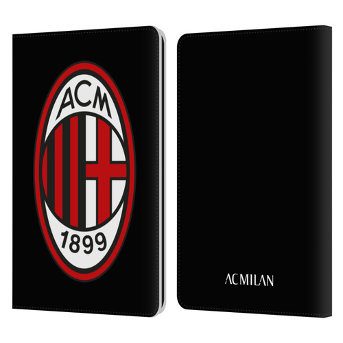 AC Milan Crest Full Colour Black Leather Book Wallet Case Cover For Amazon Kindle Paperwhite 1 / 2 / 3
