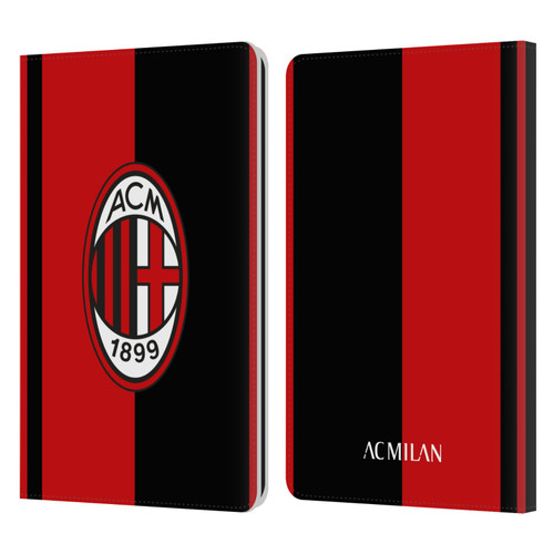 AC Milan Crest Red And Black Leather Book Wallet Case Cover For Amazon Kindle Paperwhite 1 / 2 / 3