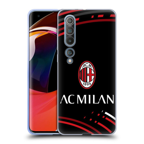 AC Milan Crest Patterns Curved Soft Gel Case for Xiaomi Mi 10 5G / Mi 10 Pro 5G