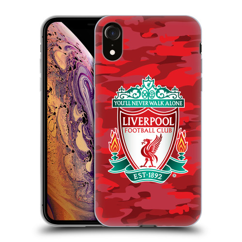 Liverpool Football Club Camou Home Colourways Crest Soft Gel Case for Apple iPhone XR