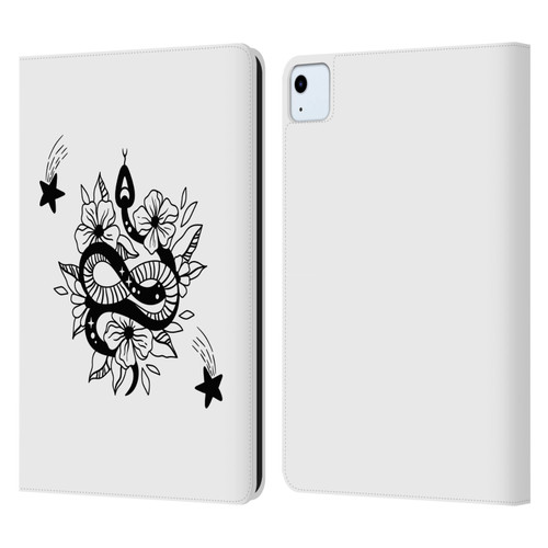 Haroulita Celestial Tattoo Snake And Flower Leather Book Wallet Case Cover For Apple iPad Air 11 2020/2022/2024