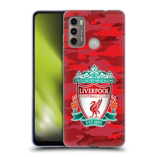 Liverpool Football Club Camou Home Colourways Crest Soft Gel Case for Motorola Moto G60 / Moto G40 Fusion
