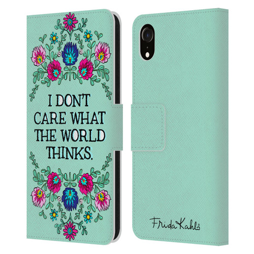 Frida Kahlo Art & Quotes Confident Woman Leather Book Wallet Case Cover For Apple iPhone XR