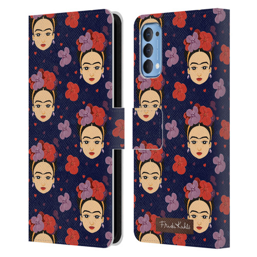 Frida Kahlo Doll Pattern 1 Leather Book Wallet Case Cover For OPPO Reno 4 5G