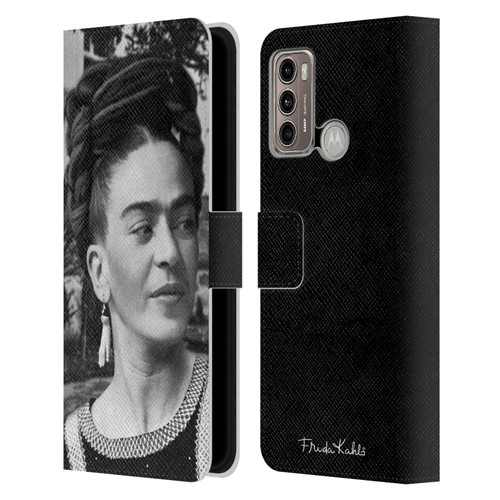 Frida Kahlo Portraits And Quotes Headdress Leather Book Wallet Case Cover For Motorola Moto G60 / Moto G40 Fusion