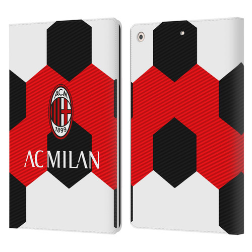 AC Milan Crest Ball Leather Book Wallet Case Cover For Apple iPad 10.2 2019/2020/2021