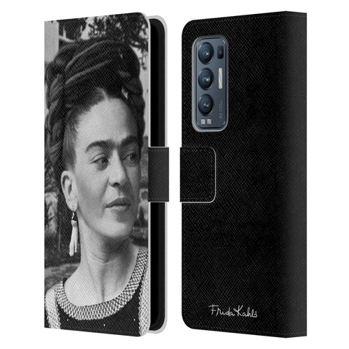 Frida Kahlo Portraits And Quotes Headdress Leather Book Wallet Case Cover For OPPO Find X3 Neo / Reno5 Pro+ 5G