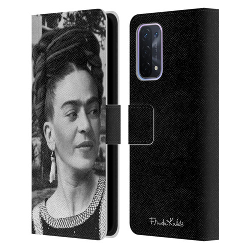 Frida Kahlo Portraits And Quotes Headdress Leather Book Wallet Case Cover For OPPO A54 5G