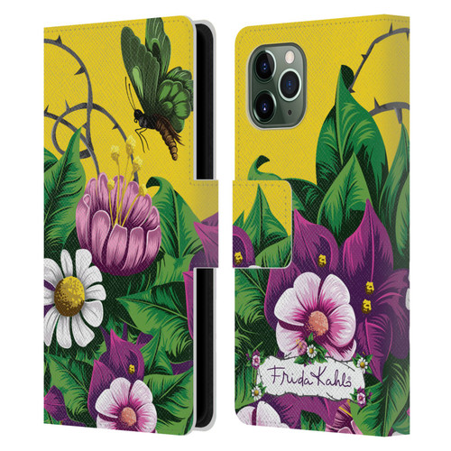 Frida Kahlo Purple Florals Butterfly Leather Book Wallet Case Cover For Apple iPhone 11 Pro