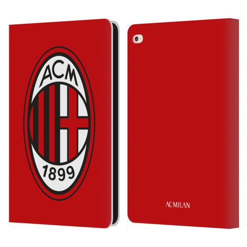 AC Milan Crest Full Colour Red Leather Book Wallet Case Cover For Apple iPad Air 2 (2014)
