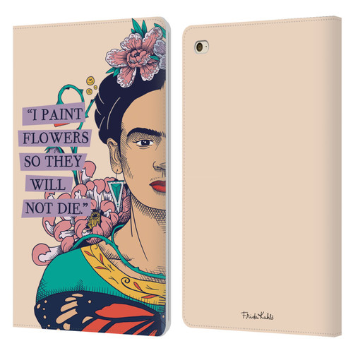 Frida Kahlo Sketch I Paint Flowers Leather Book Wallet Case Cover For Apple iPad mini 4