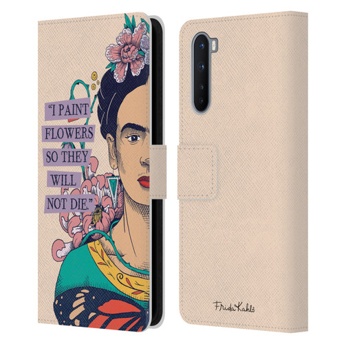 Frida Kahlo Sketch I Paint Flowers Leather Book Wallet Case Cover For OnePlus Nord 5G