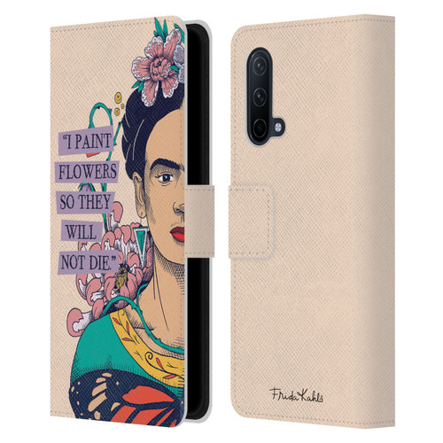 Frida Kahlo Sketch I Paint Flowers Leather Book Wallet Case Cover For OnePlus Nord CE 5G