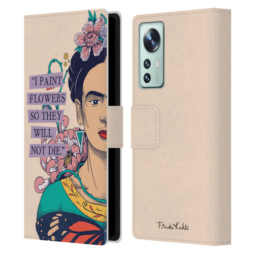 Frida Kahlo Sketch I Paint Flowers Leather Book Wallet Case Cover For Xiaomi 12