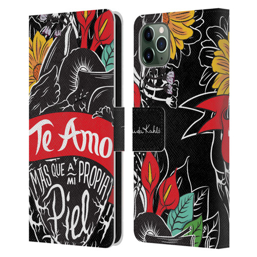 Frida Kahlo Typography Heart Leather Book Wallet Case Cover For Apple iPhone 11 Pro Max