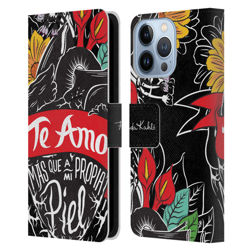 Frida Kahlo Typography Heart Leather Book Wallet Case Cover For Apple iPhone 13 Pro