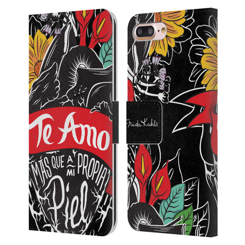 Frida Kahlo Typography Heart Leather Book Wallet Case Cover For Apple iPhone 7 Plus / iPhone 8 Plus
