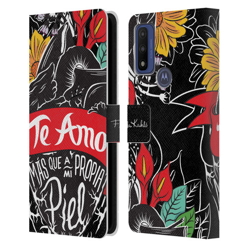 Frida Kahlo Typography Heart Leather Book Wallet Case Cover For Motorola G Pure