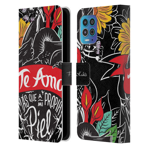 Frida Kahlo Typography Heart Leather Book Wallet Case Cover For Motorola Moto G100
