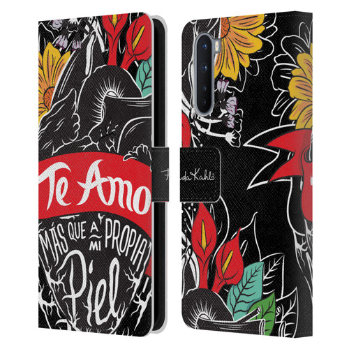 Frida Kahlo Typography Heart Leather Book Wallet Case Cover For OnePlus Nord 5G