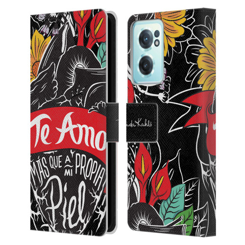 Frida Kahlo Typography Heart Leather Book Wallet Case Cover For OnePlus Nord CE 2 5G