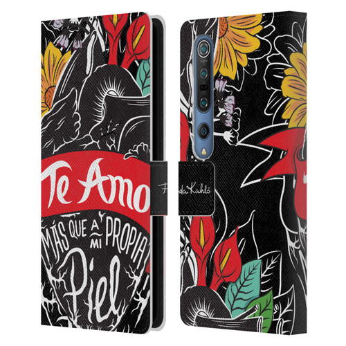 Frida Kahlo Typography Heart Leather Book Wallet Case Cover For Xiaomi Mi 10 5G / Mi 10 Pro 5G