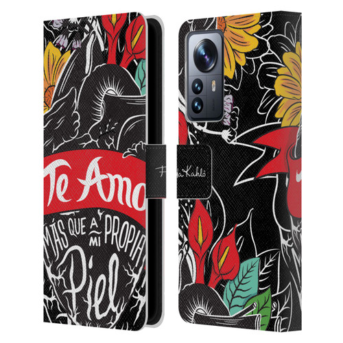 Frida Kahlo Typography Heart Leather Book Wallet Case Cover For Xiaomi 12 Pro
