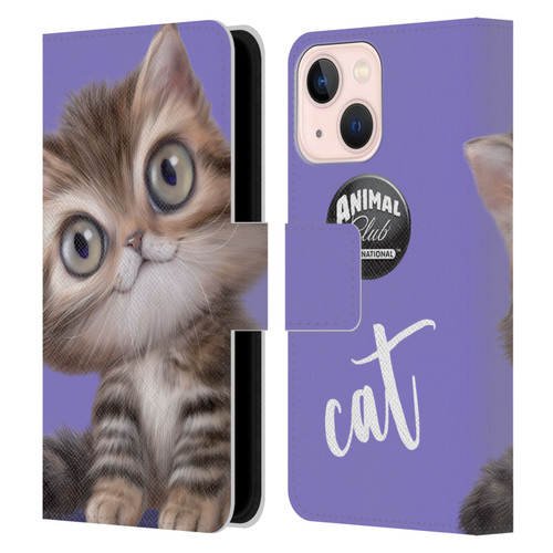 Animal Club International Faces Persian Cat Leather Book Wallet Case Cover For Apple iPhone 13 Mini