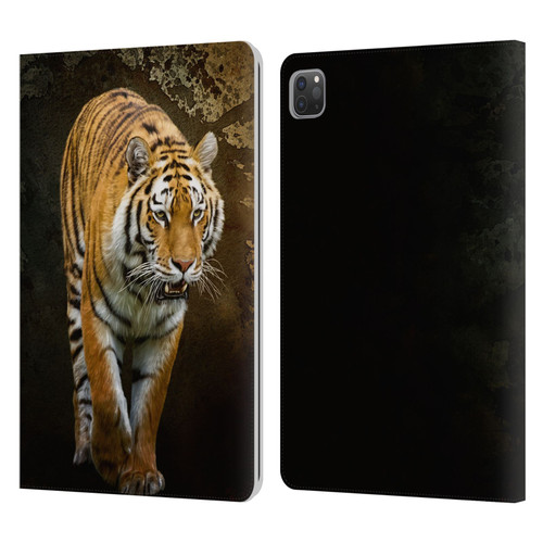 Simone Gatterwe Animals Siberian Tiger Leather Book Wallet Case Cover For Apple iPad Pro 11 2020 / 2021 / 2022