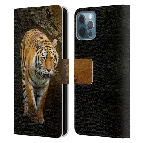 Simone Gatterwe Animals Siberian Tiger Leather Book Wallet Case Cover For Apple iPhone 12 / iPhone 12 Pro