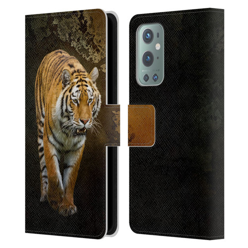 Simone Gatterwe Animals Siberian Tiger Leather Book Wallet Case Cover For OnePlus 9