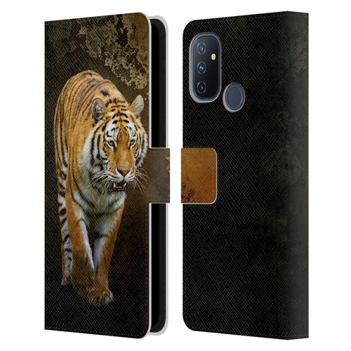 Simone Gatterwe Animals Siberian Tiger Leather Book Wallet Case Cover For OnePlus Nord N100