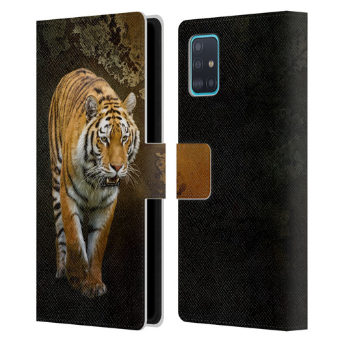Simone Gatterwe Animals Siberian Tiger Leather Book Wallet Case Cover For Samsung Galaxy A51 (2019)