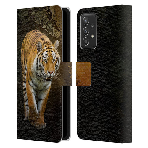 Simone Gatterwe Animals Siberian Tiger Leather Book Wallet Case Cover For Samsung Galaxy A53 5G (2022)