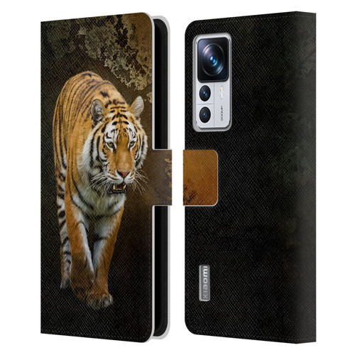Simone Gatterwe Animals Siberian Tiger Leather Book Wallet Case Cover For Xiaomi 12T Pro