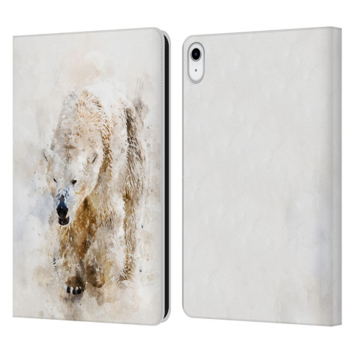 Simone Gatterwe Animals 2 Abstract Polar Bear Leather Book Wallet Case Cover For Apple iPad 10.9 (2022)