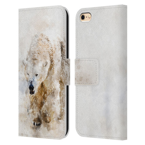 Simone Gatterwe Animals 2 Abstract Polar Bear Leather Book Wallet Case Cover For Apple iPhone 6 / iPhone 6s