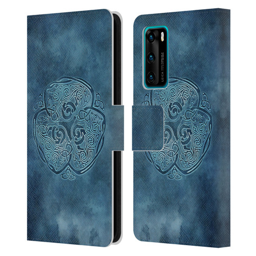 Brigid Ashwood Celtic Wisdom Knot Wolf Leather Book Wallet Case Cover For Huawei P40 5G