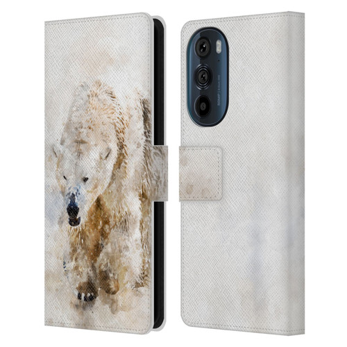 Simone Gatterwe Animals 2 Abstract Polar Bear Leather Book Wallet Case Cover For Motorola Edge 30