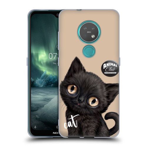 Animal Club International Faces Black Cat Soft Gel Case for Nokia 6.2 / 7.2