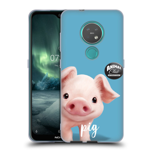 Animal Club International Faces Pig Soft Gel Case for Nokia 6.2 / 7.2