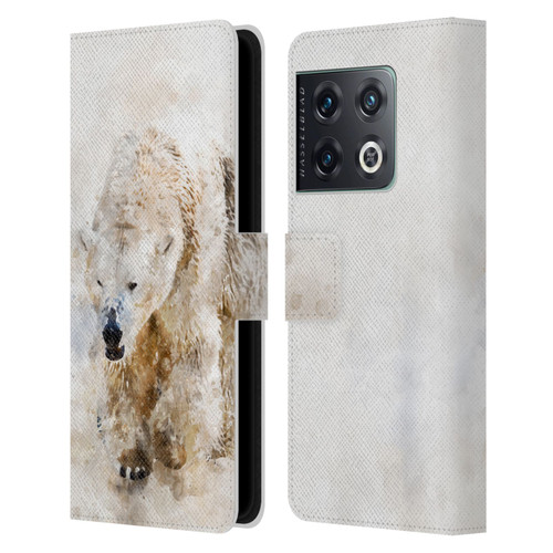 Simone Gatterwe Animals 2 Abstract Polar Bear Leather Book Wallet Case Cover For OnePlus 10 Pro