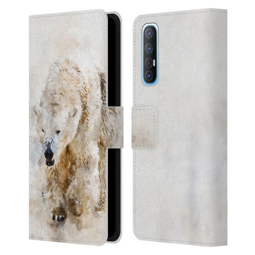 Simone Gatterwe Animals 2 Abstract Polar Bear Leather Book Wallet Case Cover For OPPO Find X2 Neo 5G