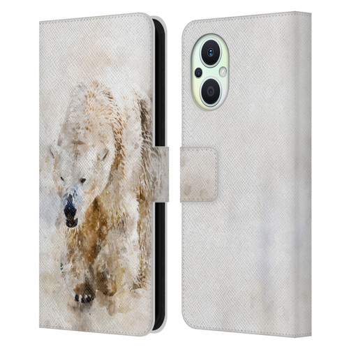 Simone Gatterwe Animals 2 Abstract Polar Bear Leather Book Wallet Case Cover For OPPO Reno8 Lite