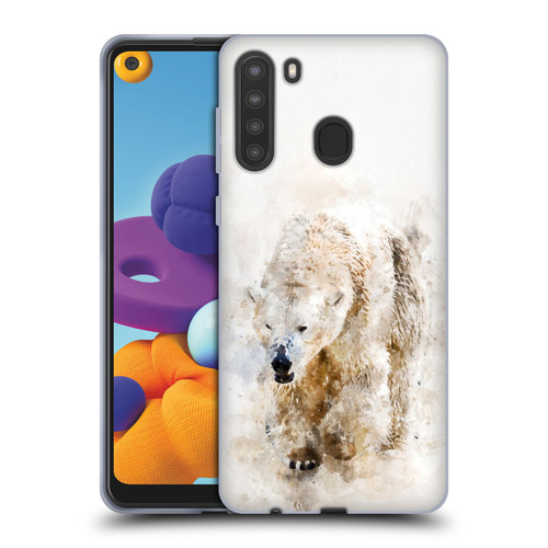 Simone Gatterwe Animals 2 Abstract Polar Bear Soft Gel Case for Samsung Galaxy A21 (2020)
