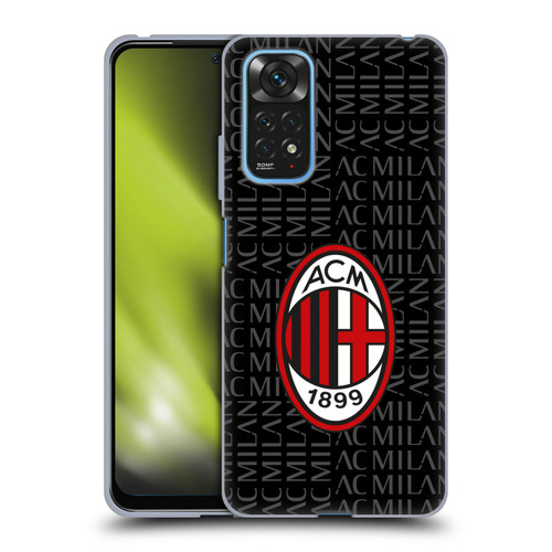 AC Milan Crest Patterns Red And Grey Soft Gel Case for Xiaomi Redmi Note 11 / Redmi Note 11S