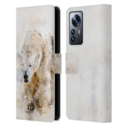 Simone Gatterwe Animals 2 Abstract Polar Bear Leather Book Wallet Case Cover For Xiaomi 12 Pro