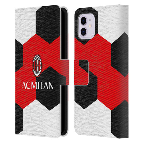 AC Milan Crest Ball Leather Book Wallet Case Cover For Apple iPhone 11