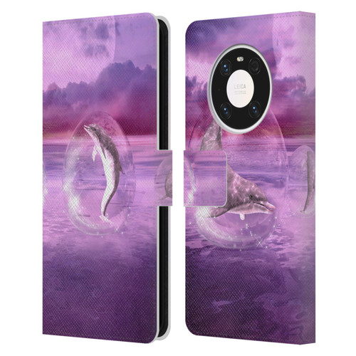 Simone Gatterwe Dolphins Dream Of Dolphins Leather Book Wallet Case Cover For Huawei Mate 40 Pro 5G